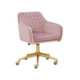 thumbnail image 1 of Linon Lyla Upholstered Quilted Office Chair in Pink, 1 of 18