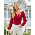 thumbnail image 2 of Blusa GRACE KARIN Dressy para mujer de manga larga roja talla L, 2 of 7