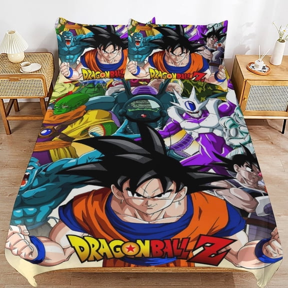 Dragon Ball 3-piece Bedding Set Twin Size,Kids Bedding Include 1 Duvet Cover and 2 Pillowcases for Girls Boys Women Men