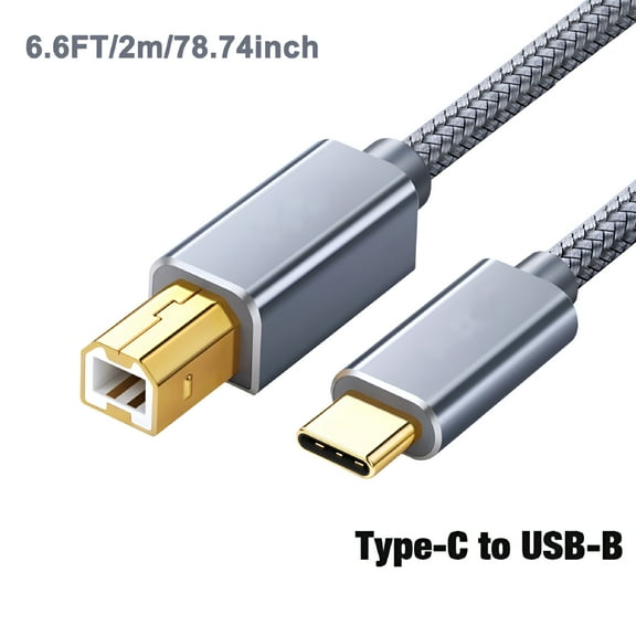 GJX 2026 New Usb C to Usb Type B 2.0 Cable,For Printers,Scanners,Macbook Pro,Hp,Canon,Brother,Epson,Dell,Samsung,Type C Printer Scanner Cord,6.6Ft