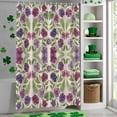 thumbnail image 4 of Shower Curtain, Gradient Purple Flowers Leaves Waterproof Shower Curtain Set with Hooks for Bathroom Showers,Stalls and Bathtubs,60x72In Pastoral Vintage Linen, 4 of 9