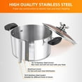 thumbnail image 6 of GPED 6QT Stock Pot with Lid, Stainless Steel Soup Pasta Pot with Visible Lid for Soup Pasta Vegetable, Induction Cooking Pot for All Stoves, Sturdy & Double Handle, Dishwasher Safe, 6 of 7
