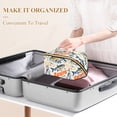 thumbnail image 3 of FORMRS Makeup Bag Travel Cosmetic Organizer for Women Fold Flat Zipper Pouch with Handle, Blue Sardines Pattern, 3 of 8