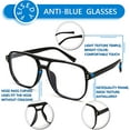 thumbnail image 3 of FEISEDY Blue Light Blocking Glasses Fake Nerd Clear Square Computer Lightweight Aviator Glasses Frame Oversized B3046, 3 of 14