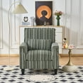thumbnail image 2 of Modern Striped Accent Chair, Upholstered Armchair Reading Chair with Nailhead Trim, High Back Sofa Chairs with Wood Legs for Living Room, Green, 2 of 9