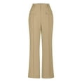 thumbnail image 5 of ITSAME Womens Wide Leg Pants, Flat Front High Waisted Pull-On Casual Business Trousers Khaki XL, 5 of 5