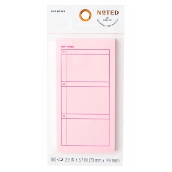 Post-it® Noted List Notes NTD11-36-1, 2.9 in x 5.7in (73.6 mm x 144.7 mm)