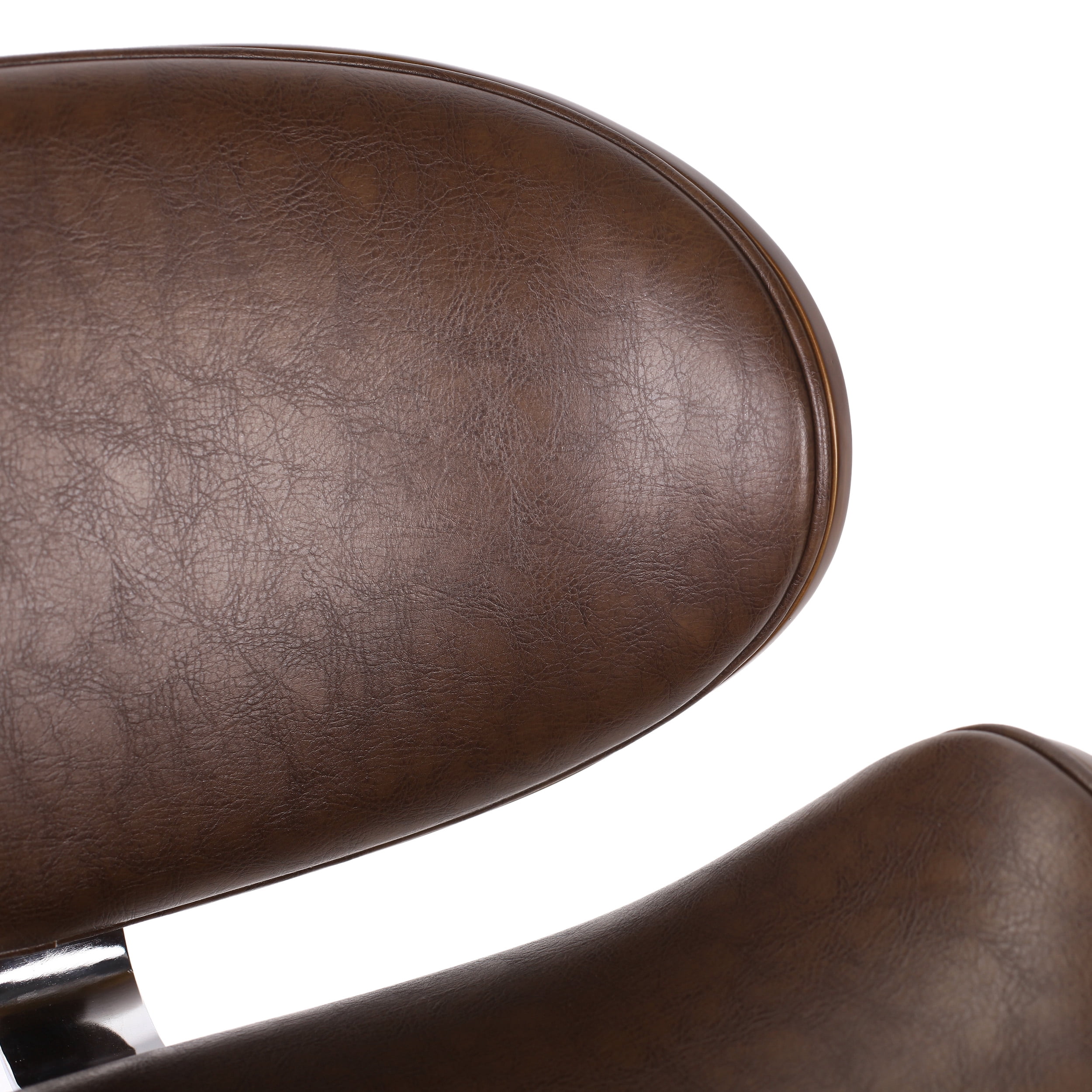 Christopher Knight Home Cordele Dark Brown and Walnut Upholstered Swivel Barstool