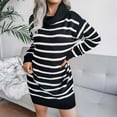 thumbnail image 1 of Women Fashion Casual Loose Geometric Patterns Sweater Knit Dress, 1 of 7