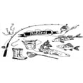 thumbnail image 4 of Fishing Piggy Bank, Hand Drawn Tools Set Rod Salmon and Perch Bucket Net Float Ribbon Print, Ceramic Coin Bank Money Box for Cash Saving, 3.6" X 3.2", Black White, by Ambesonne, 4 of 4