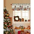 thumbnail image 4 of Curtain Valance, Christmas Snowman Poinsettia Gift Leaves Snowflake Holly Pinecone Winter Vintage Rod Pocket Valance Short Window Decor Curtains for Kitchen Bathroom Bedroom,1 Panel 54" x 18", 4 of 6