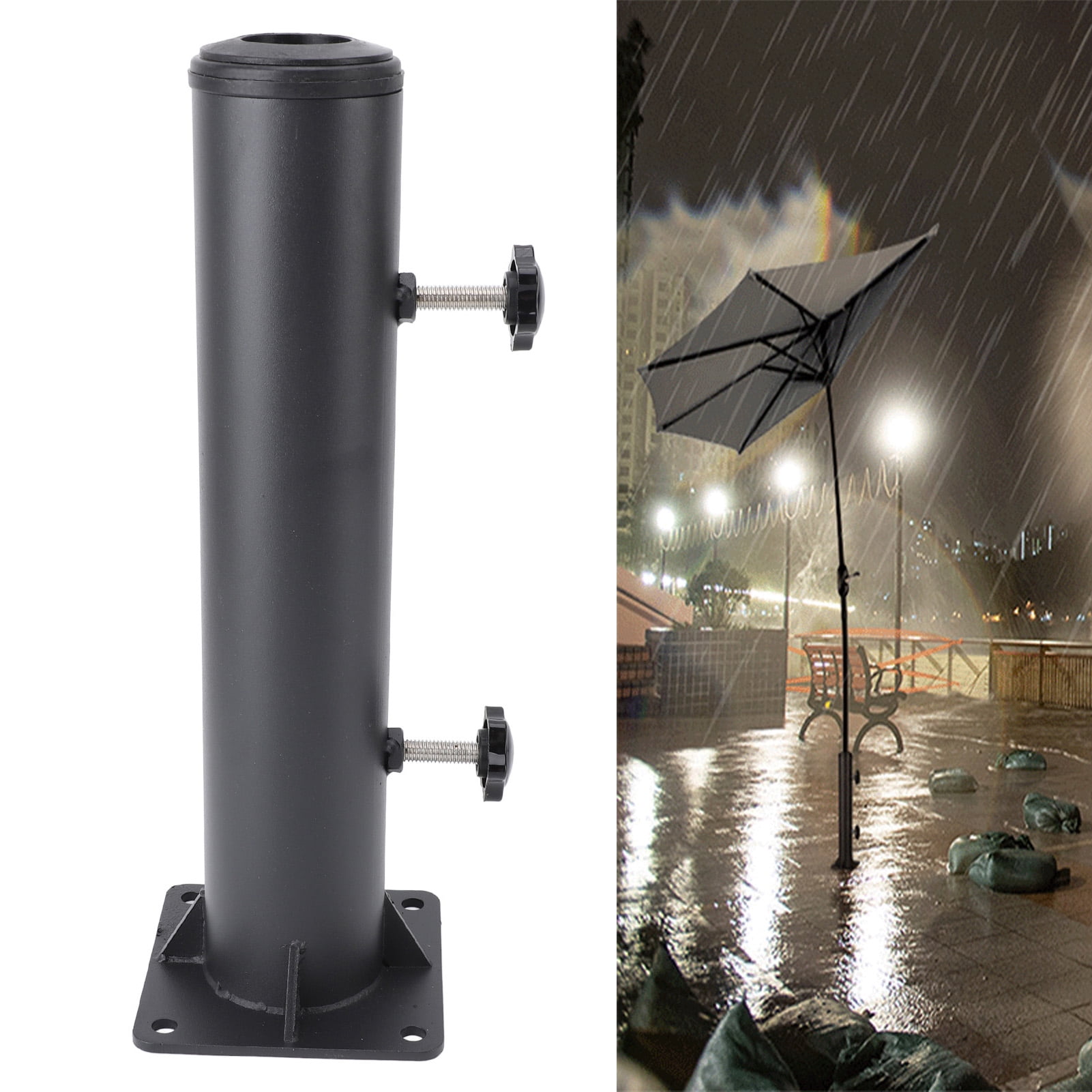 BIMZUC Heavy Duty Patio Umbrella Stand Professional Metal Strong Load Bearing Deck Mount Umbrella Holder for Outdoor Garden Lawn Yard, 11.6 inches / 29.5 cm Height