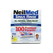 NeilMed Sinus Rinse All Natural Relief Premixed Refill Packets 100 Each (Pack of 4)
