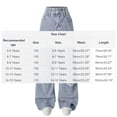 thumbnail image 2 of Kids Girls Wide Leg Jeans Elastic Waist Soft Denim Loose Fit Cherry Embroidered Pants for School Party Daily Wear Cute Trousers, 5T-15Y, 2 of 6