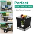 thumbnail image 5 of Tcbosik Glass Top Side Table, 2-Tier Rattan End Table with Sturdy Iron Frame for Indoor & Outdoor Use, 110lbs Weight Capacity (Black), 5 of 7