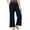 Navy, variant on Women'S Spring Solid Color Lace-Up With Cotton And Linen All Straight Leg Casual Pants Womens Dress Pants