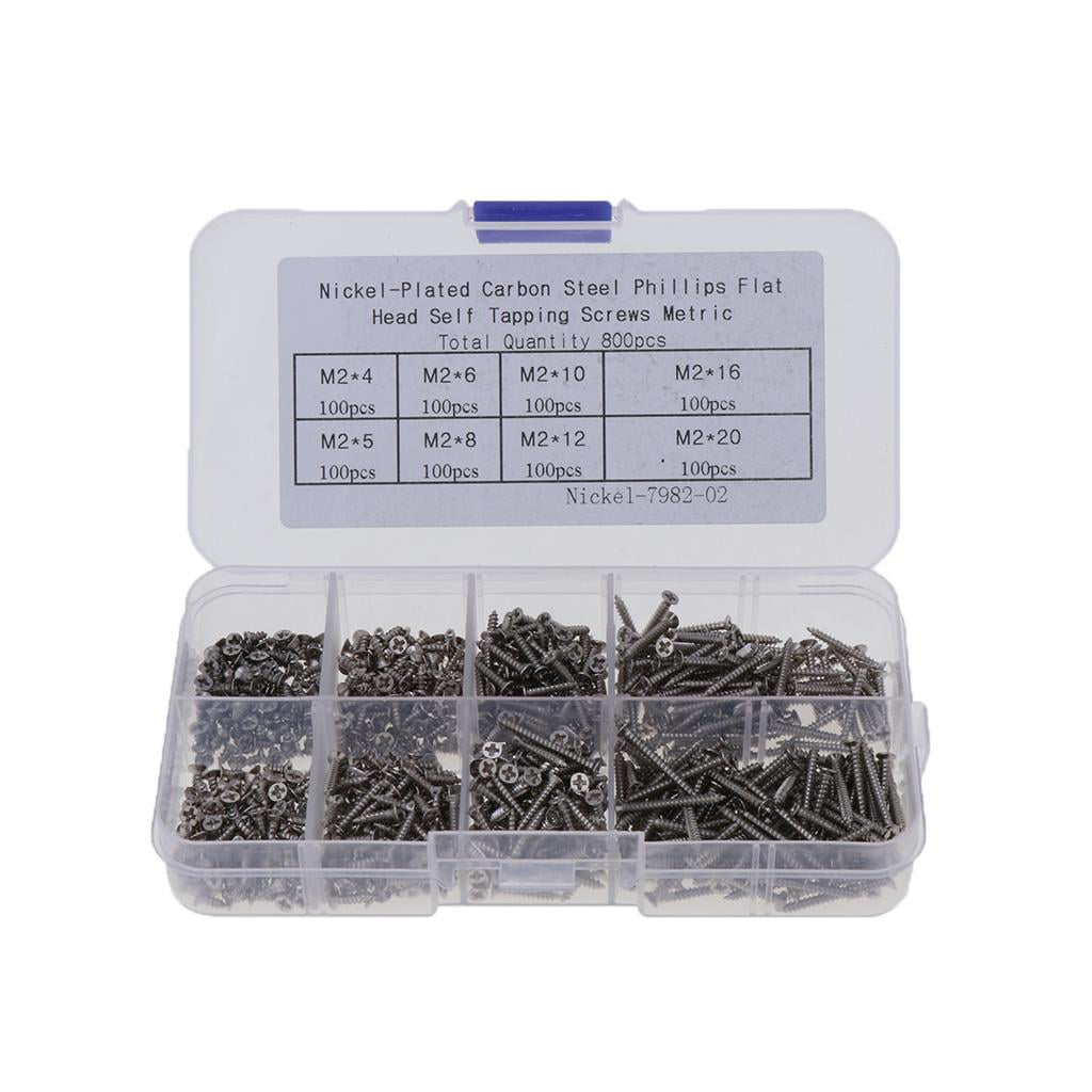 Nickel Plated Carbon Steel Phillips Pan Head Self Tapping Screws Assortment Kit 