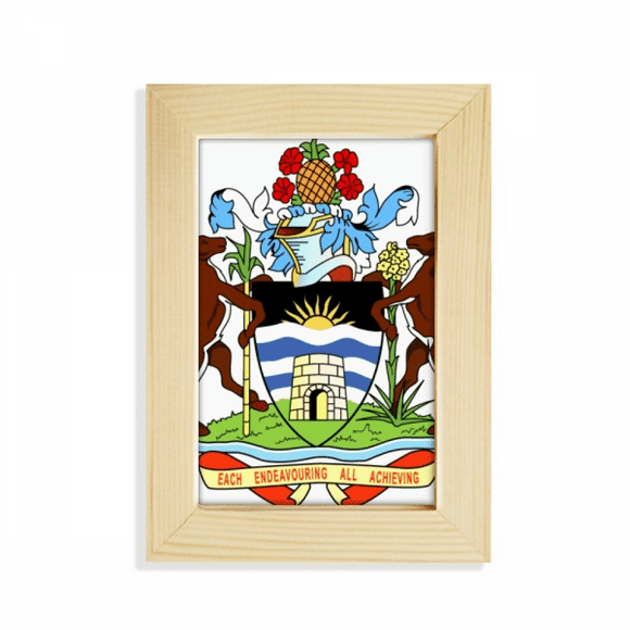 John's Antigua & Barbuda Emblem Desktop Display Photo Frame Picture Art Painting 5x7 inch