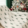 thumbnail image 5 of Soft Tree Print Plush Blanket - White Black Pine Design, All-Season Cozy Throw for Indoor & Outdoor Use, Machine Washable Geometric Pattern, Perfect for Camping and Naps, 5 of 9