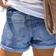 thumbnail image 3 of Mini pantalones vaqueros con cremallera para mujer, pantalones cortos, pantalones cortos elásticos de mezclilla con botones a la moda para la playa para mujer, 3 of 3
