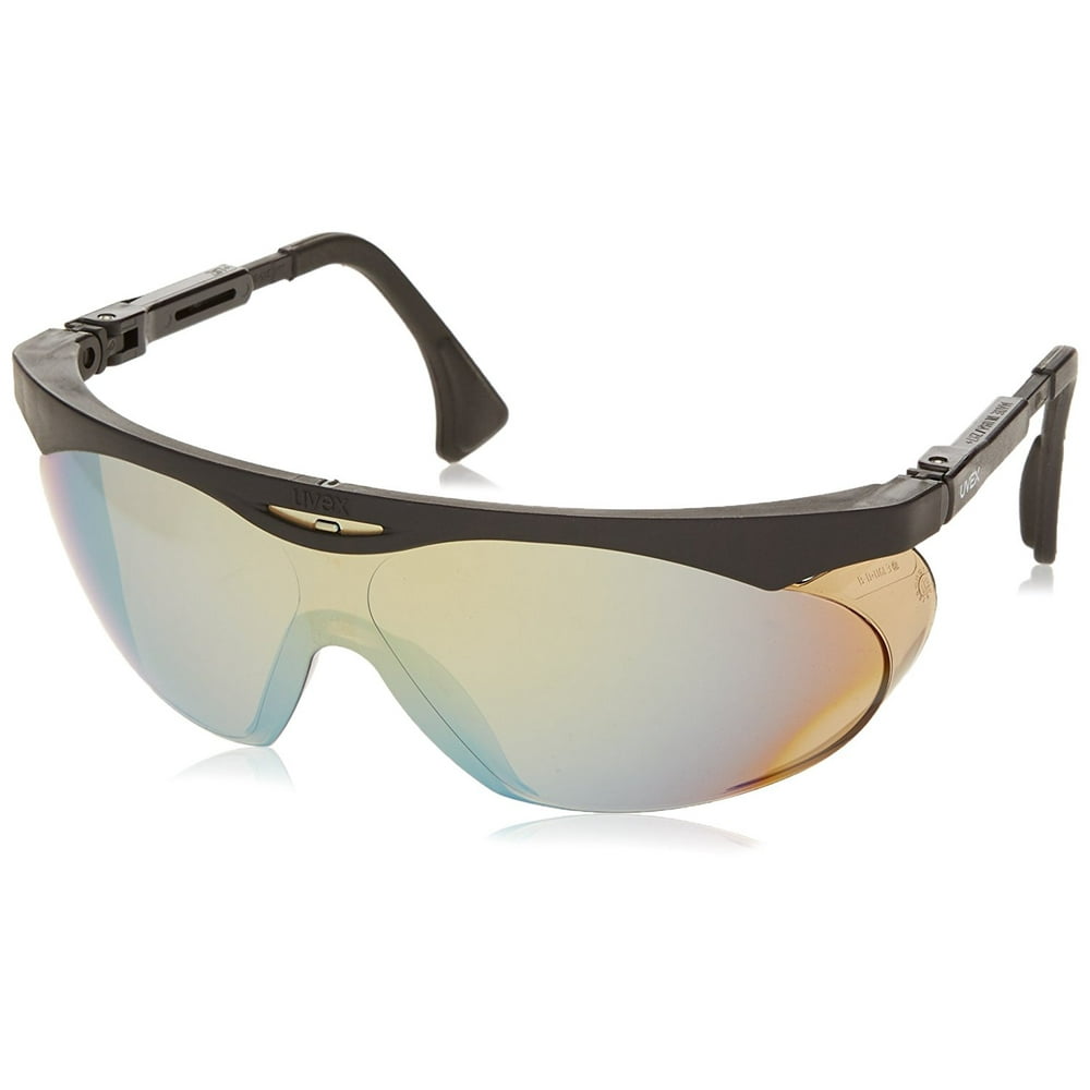 uvex S1903 Skyper Safety Eyewear, Black Frame, Gold Mirror UltraDura