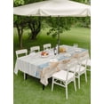 thumbnail image 4 of Outdoor Tablecloth with Umbrella Hole for Patio/Picnic/Party/Camping, Nautical Coastal Waterproof Table Cloth Rectangle Table Cover Washable, Ocean Beach Starfish Shells Conch Waves Beige (60"x 120"), 4 of 8