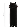 thumbnail image 3 of EGNMCR Home Decor, Room Decor, Wall Decor Long Pillow Large Size Long Leg Support Stuffed Doll Soft Hugging Toy Cute Long Body Cushion For Sleeping 2 Colors Black Long rectangular cat shaped, 3 of 7
