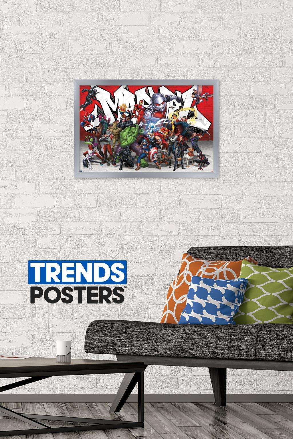Marvel Comics - Animated Group Wall Poster, 14.725" x 22.375", Framed