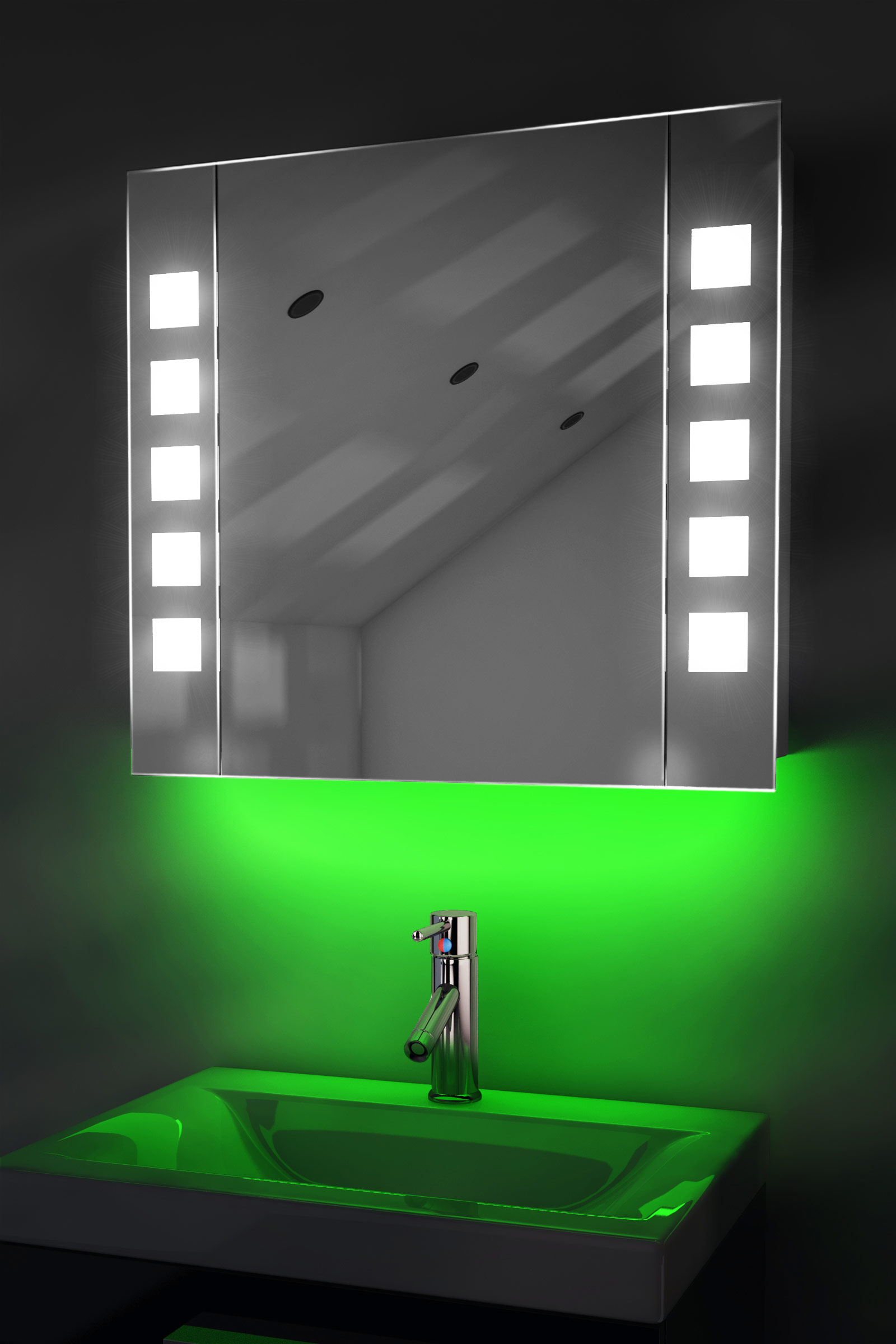 Ambient Audio Bathroom Mirror With Bluetooth, Shaver & Sensor