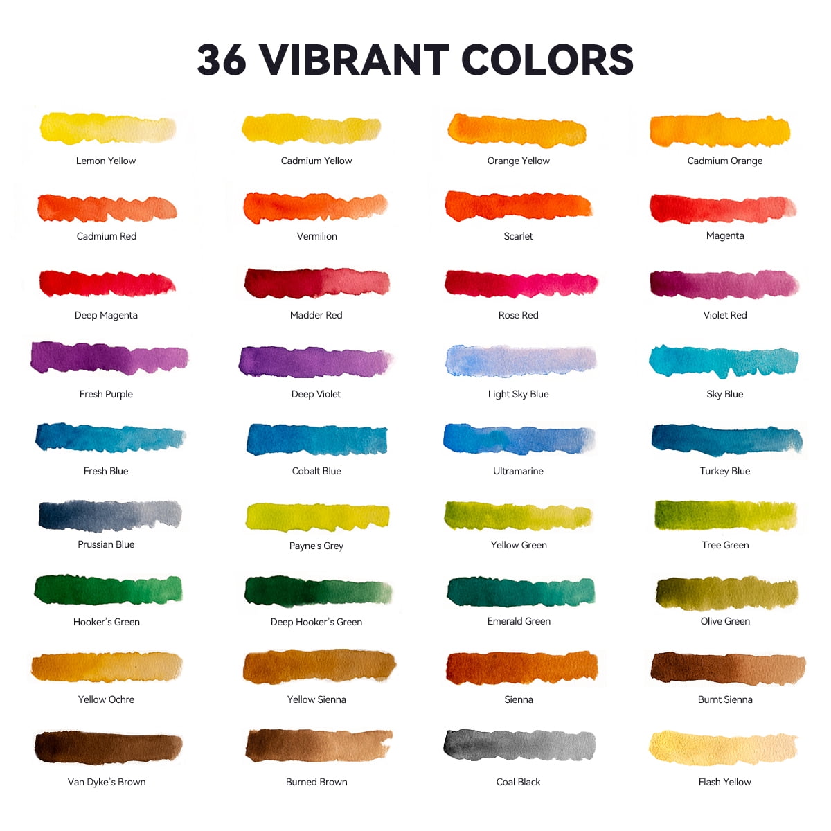 Meiliang Watercolor Paint Set, 36 Vivid Colors in Pocket Box with Metal Ring and Watercolor Brush, Perfect for Students, Adults, Beginners, Art Paints