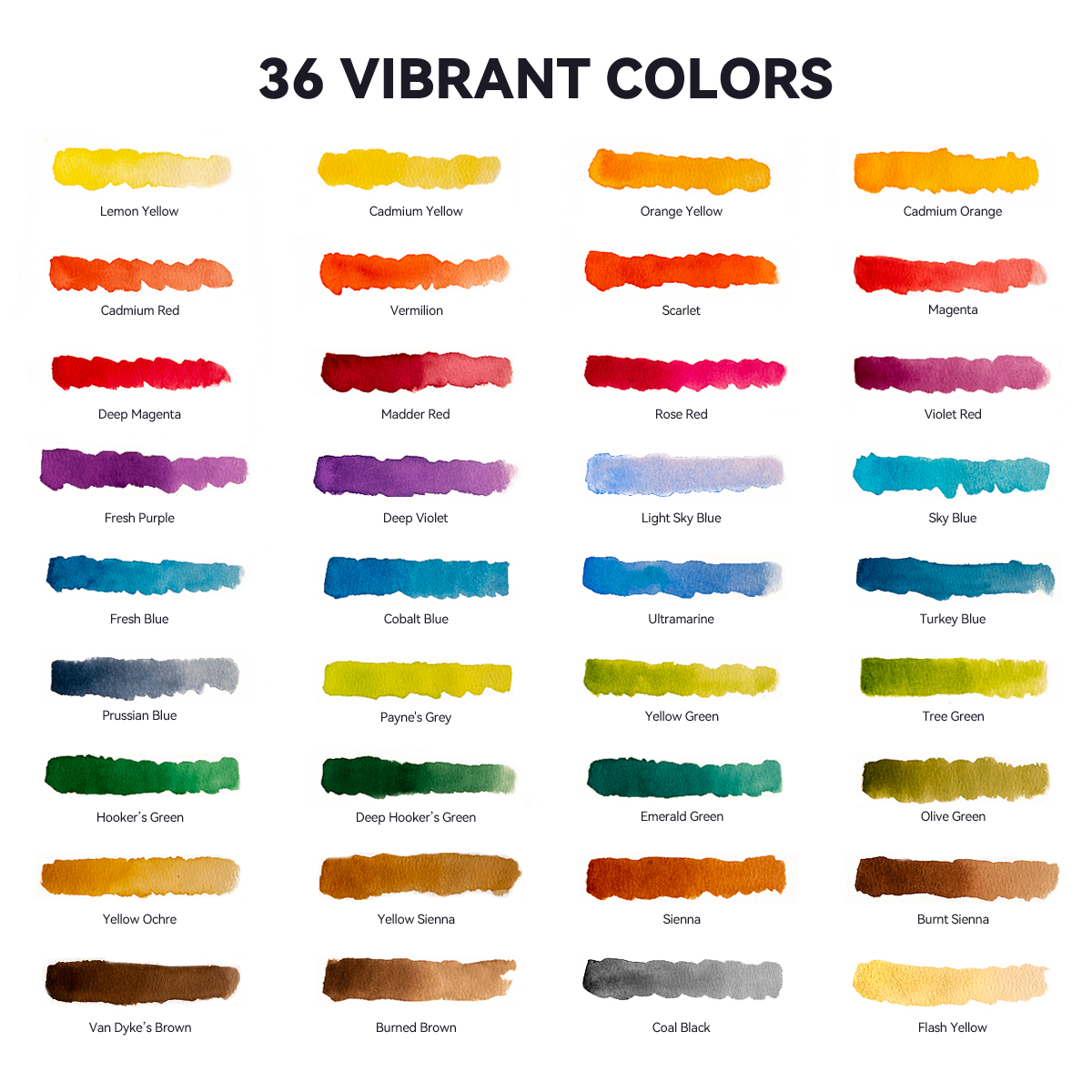 Meiliang 36-Color Watercolor Paint Set with Brush photo 5