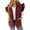 Burgundy, variant on Winter Women's Button Down Puffer Vests Ruffle Sleeve Padded Gilet with Pockets
