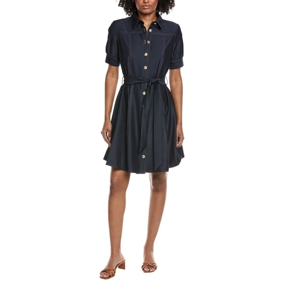 Nanette Nanette Lepore womens Midi Shirtdress, 8, Blue