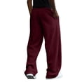 thumbnail image 5 of Men's Gothic Letter Graphic Wide Leg Sweatpants Elastic Waist Drawstring Loose Fit Hip Hop Street Casual Baggy Trousers for Everyday Outfit Wine 2XL, 5 of 5