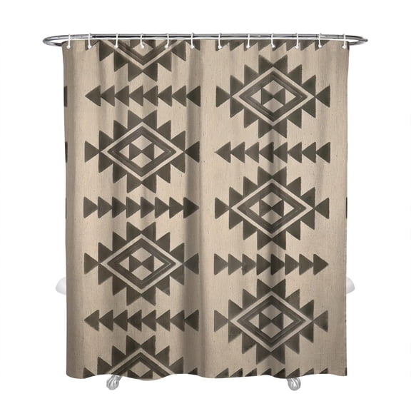 Extra Long Boho Shower Curtain 72x84 Inches - Vintage Floral & Tropical Leaves Pattern, Waterproof Bohemian Bathroom Decor with 12 Hooks, Tribal Rustic Style