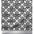 thumbnail image 1 of Soimoi Black Cotton Cambric Fabric Geometrical Star Geometric Print Fabric by the Yard 56 Inch Wide, 1 of 3
