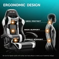 thumbnail image 4 of JONPONY Big and Tall Gaming Chair, Ergonomic Design, Gamer Chair PU Leather with Footrest and Lumbar Support, High Back Office Chair Support 8 Hours Long Sitting, Computer Chair,Black White, 4 of 9