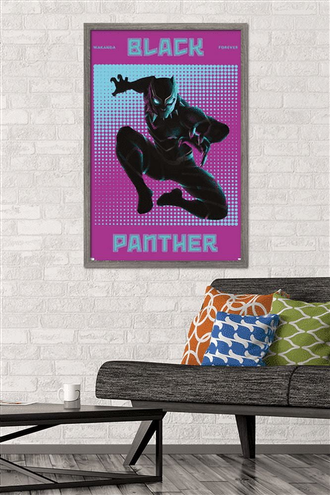 Marvel Shape of a Hero - Black Panther Wall Poster, 22.375" x 34", Framed