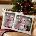 thumbnail image 5 of Uxgjfwu Red Christmas Pillow Cover 18x18 Inches Snowman Reindeer Design Linen Fabric for Sofa Decoration Holiday Decor Gift, 5 of 6