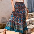 thumbnail image 5 of GXIPO Womens Maxi Skirt 2025 Casual Flowy Elastic High Waist Long Skirts with Pockets Summer Beach Style Navy M, 5 of 7