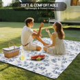 thumbnail image 4 of Blue Leaves Outdoor Rug for Patio/Deck/Porch, Non-Slip Large Area Rug 4 x 6 Ft, Summer Botanical Elegant Pastoral Indoor Outdoor Rugs Washable Area Rugs, Reversible Camping Rug Carpet Runner, 4 of 8