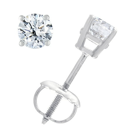Round Loop Earrings - Vir Jewels AGS Certified 1/3 cttw (I2-I3 Clarity, K-M Color) Round Diamond Stud Earrings 14K Gold