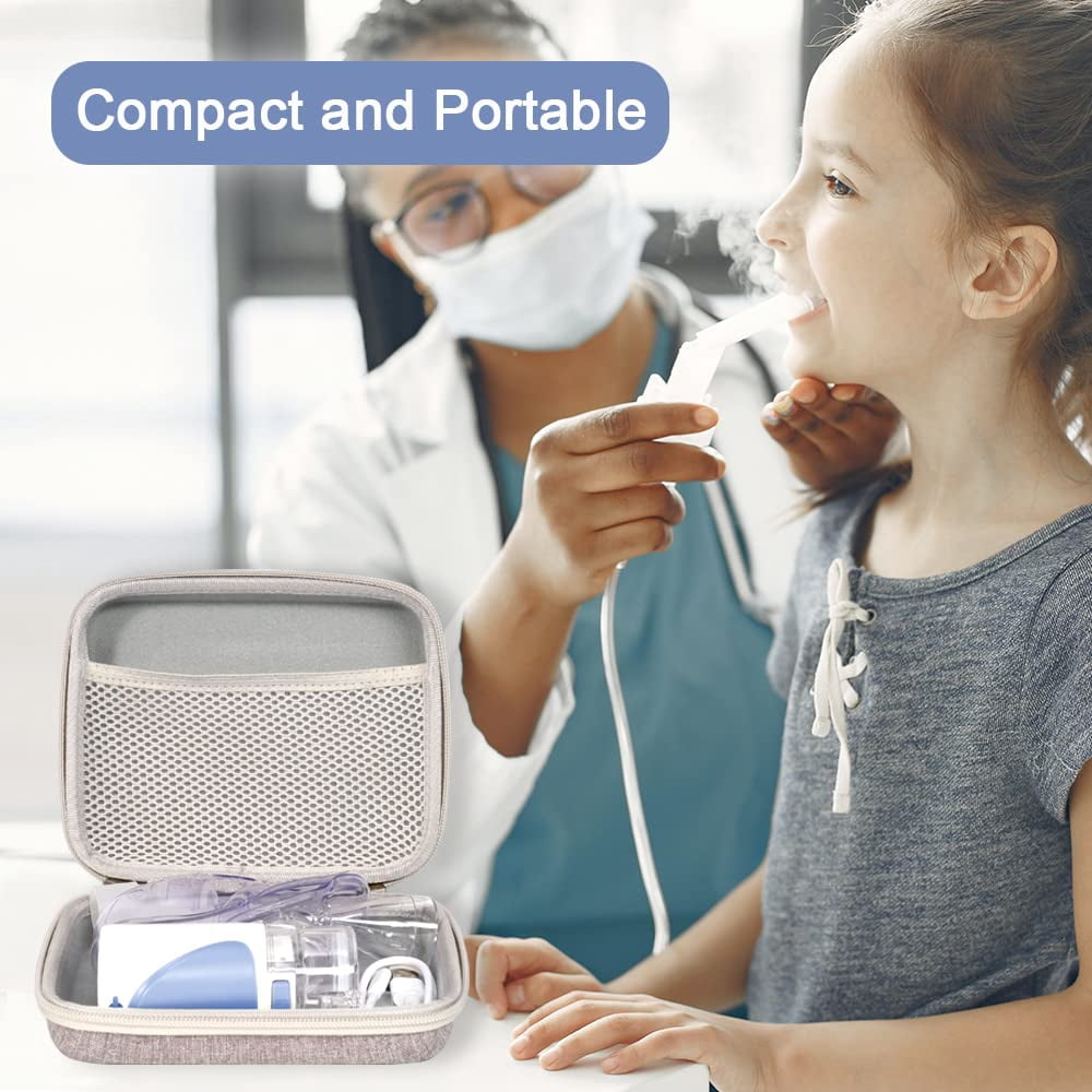 Portable Nebulizer Carrying Case - Travel Medical Bag for Inhaler, Pills & Supplies - Compact & Hard E