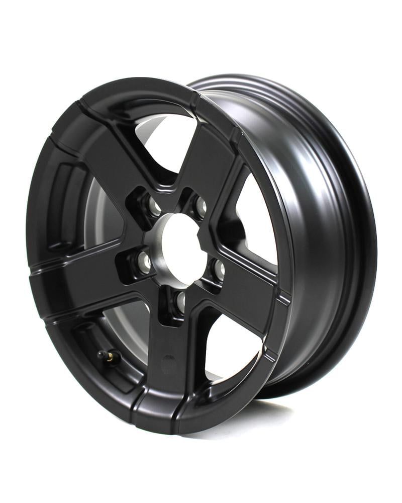 ford bolt pattern 5 lug on 12x4 5 Lug On 4 5 Aluminum Series 07 Trailer Wheel Black 724545fpbm Walmart Com Walmart Com
