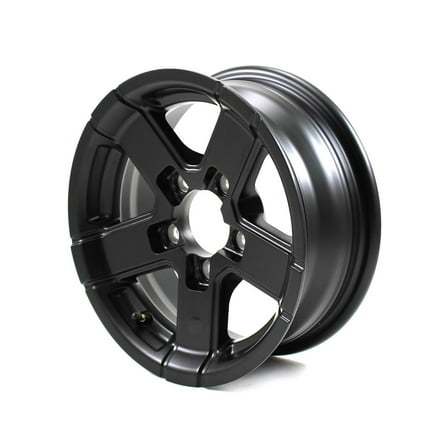 12X4 5-Lug on 4.5" Aluminum Series 07 Trailer Wheel - Black - 724545FPBM