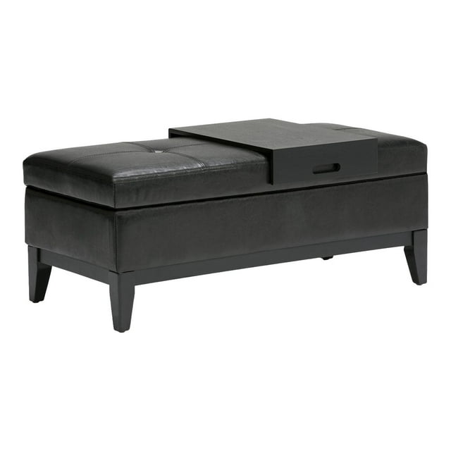 Simpli Home Banc Ottoman de Rangement Oregon avec Plateau