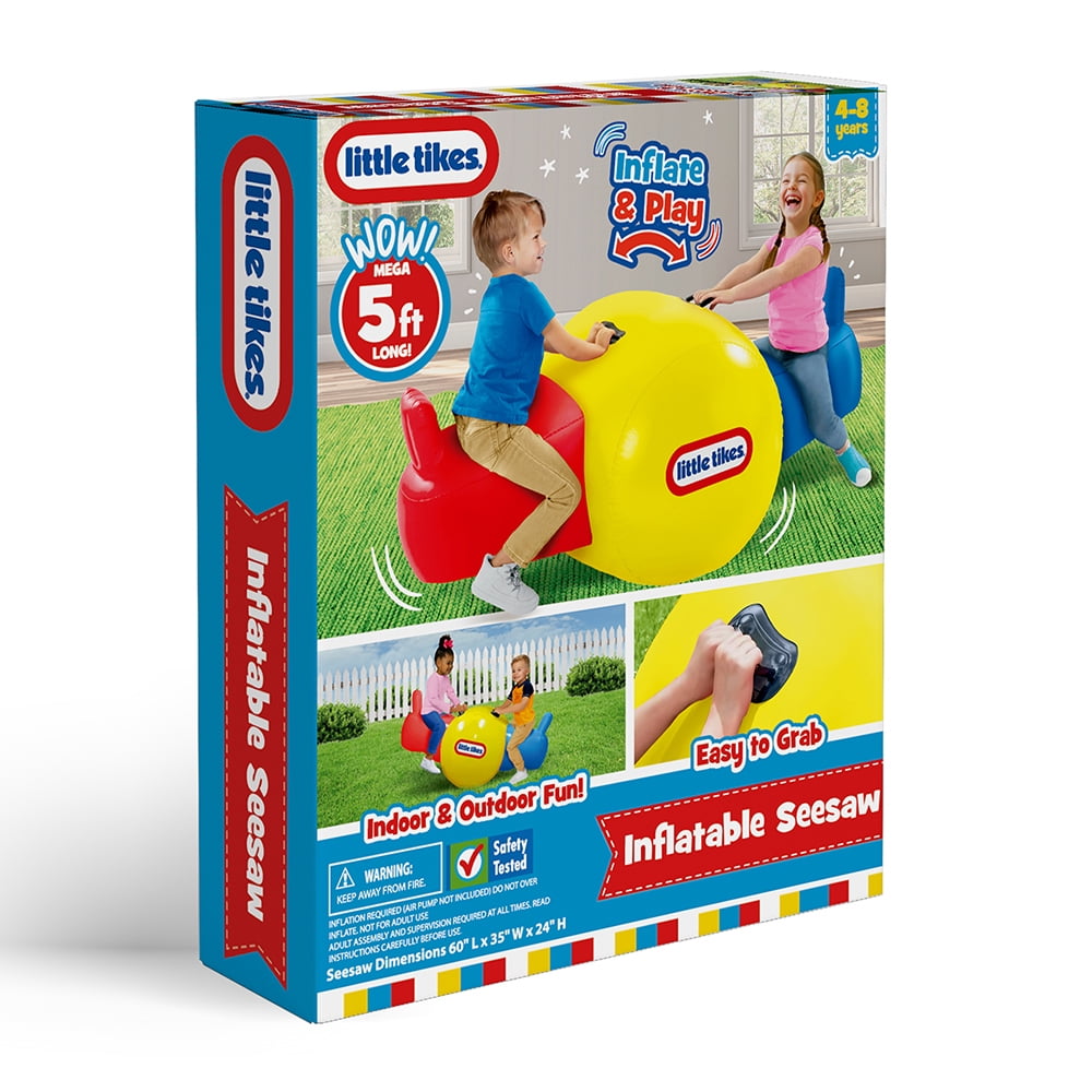 Little Tikes Inflatable Seesaw Rocker Ride-On – Indoor/Outdoor Bouncy Teeter Totter Toy for Kids Ages 4-8