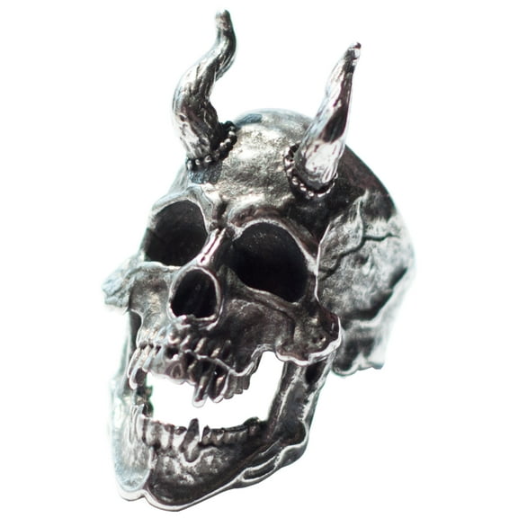 ZMY Home Stainless Steel Party Chunky Jewelry Ram Horned Demon Skull Ring for Men (11)