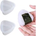 thumbnail image 3 of Caja de plástico para molde de Sushi, caja triangular para hacer moldes de arroz con tapa, color blanco, 3 of 5