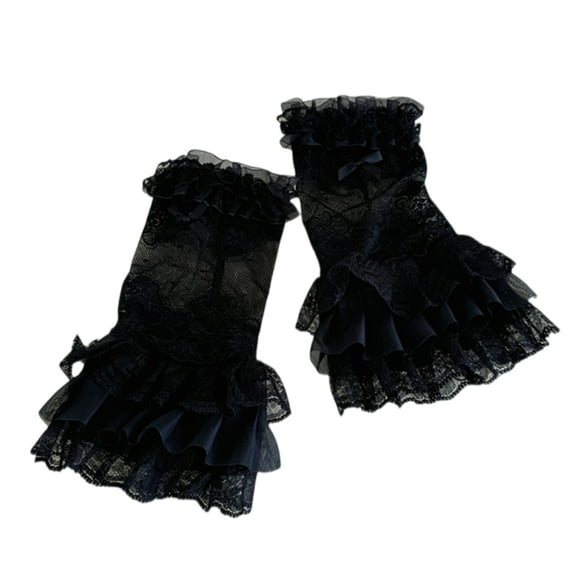 Decorative Lace Arm Sleeves Gloves Breathable Sleeve Crystal Embellished Cuff For Elegant Dresses And Casual Wear